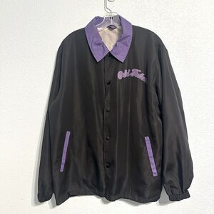 Odd Future Coach Jacket Men's Size Medium Black Purple Nylon Snap Windbreaker